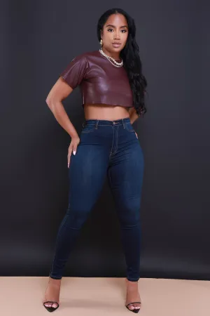 On Strike High Rise Jeans - Dark Wash