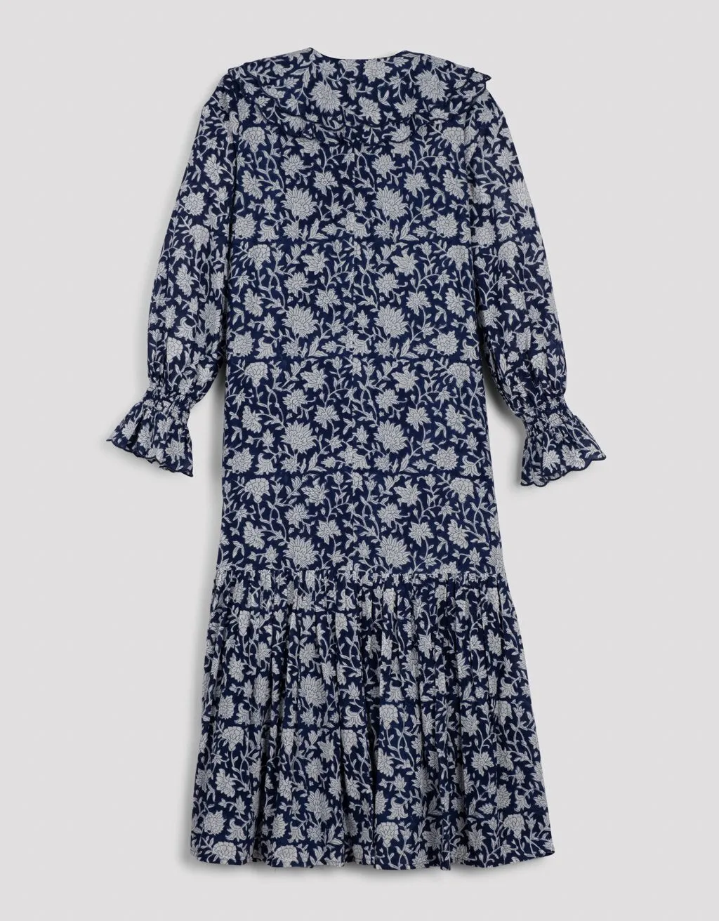 ophelia & indigo tilly scalloped edge midi dress