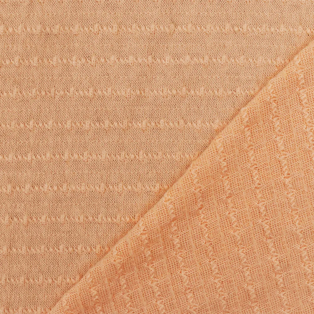 Orange Texture Stripe Stretch Jersey Knit Fabric