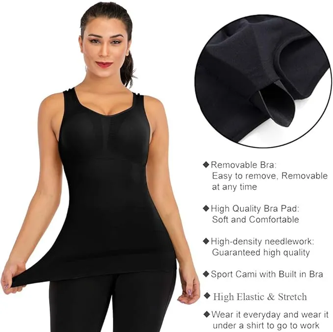 Padded Camisole Stretchable Sportswear Top