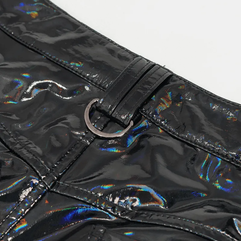 Pentagram Stylish Faux Leather Shorts for Punk Women