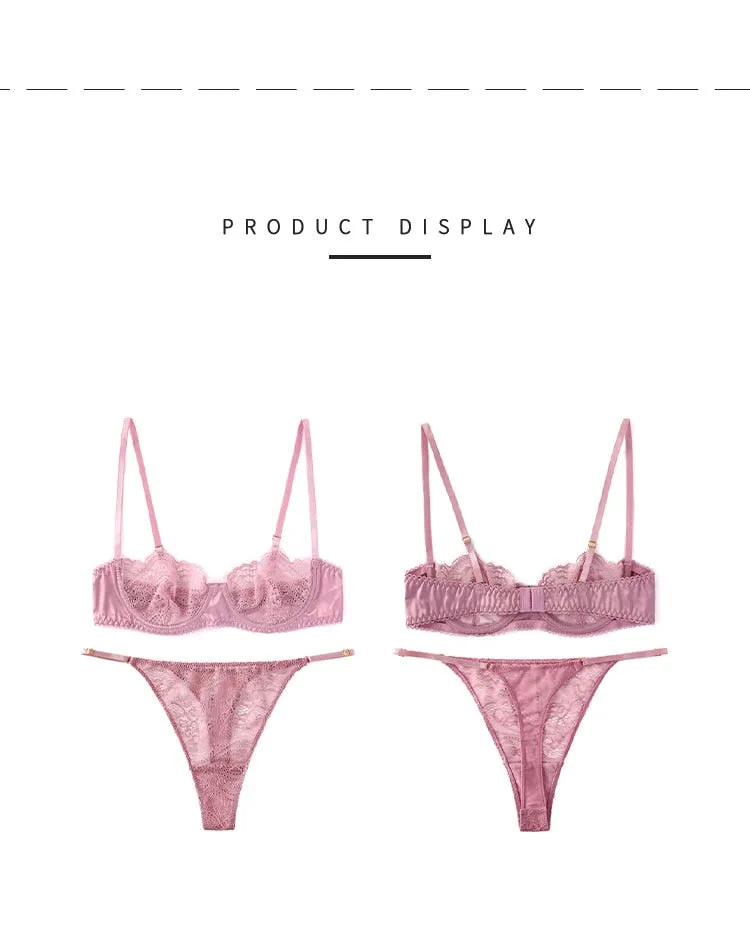 Pink & Black Lace Set