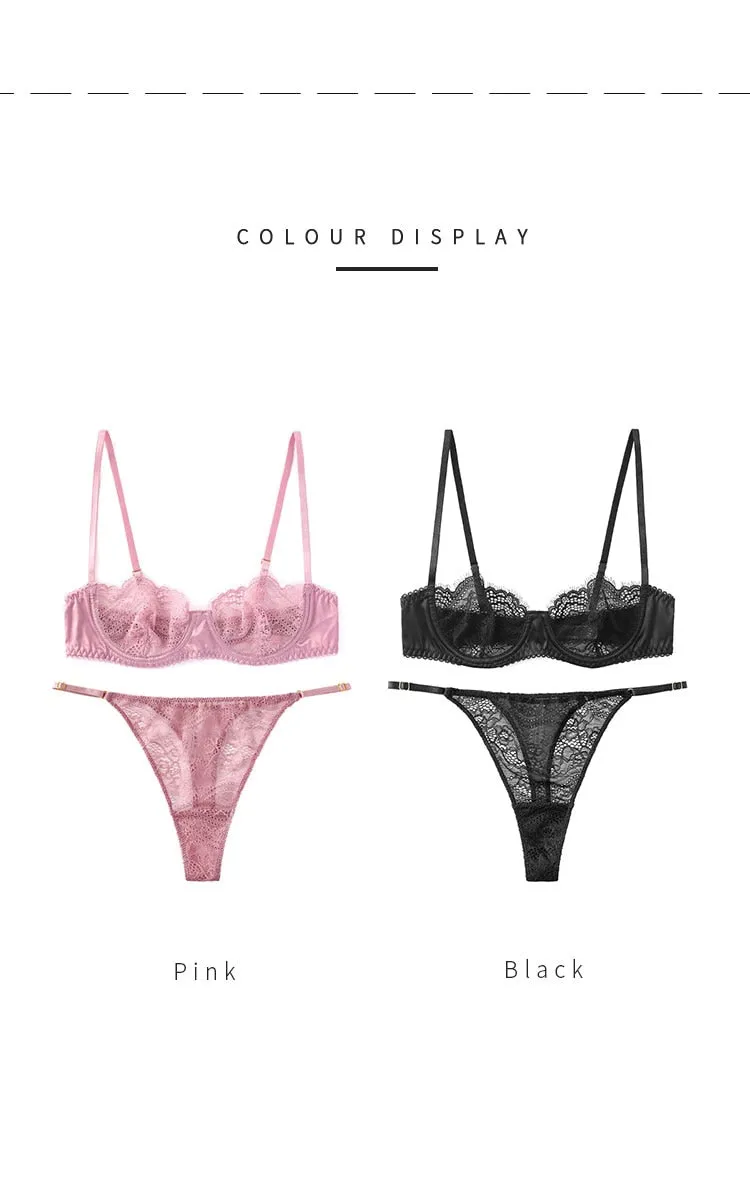 Pink & Black Lace Set