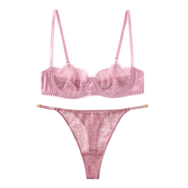 Pink & Black Lace Set