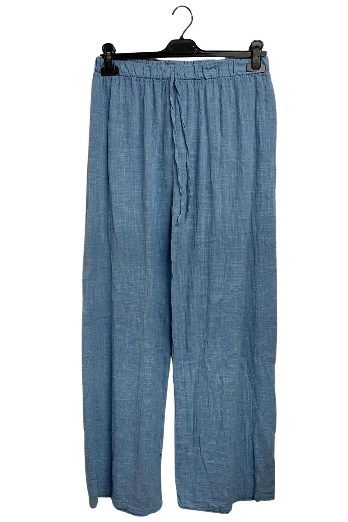 Plain Drawstring Cotton Trousers