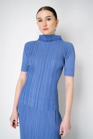 Pleats Please Issey Miyake Soft Pleats Turtleneck T-Shirt in Periwinkle