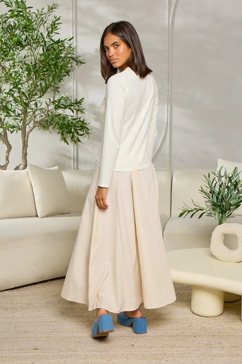 Point Poplin A-Line Skirt