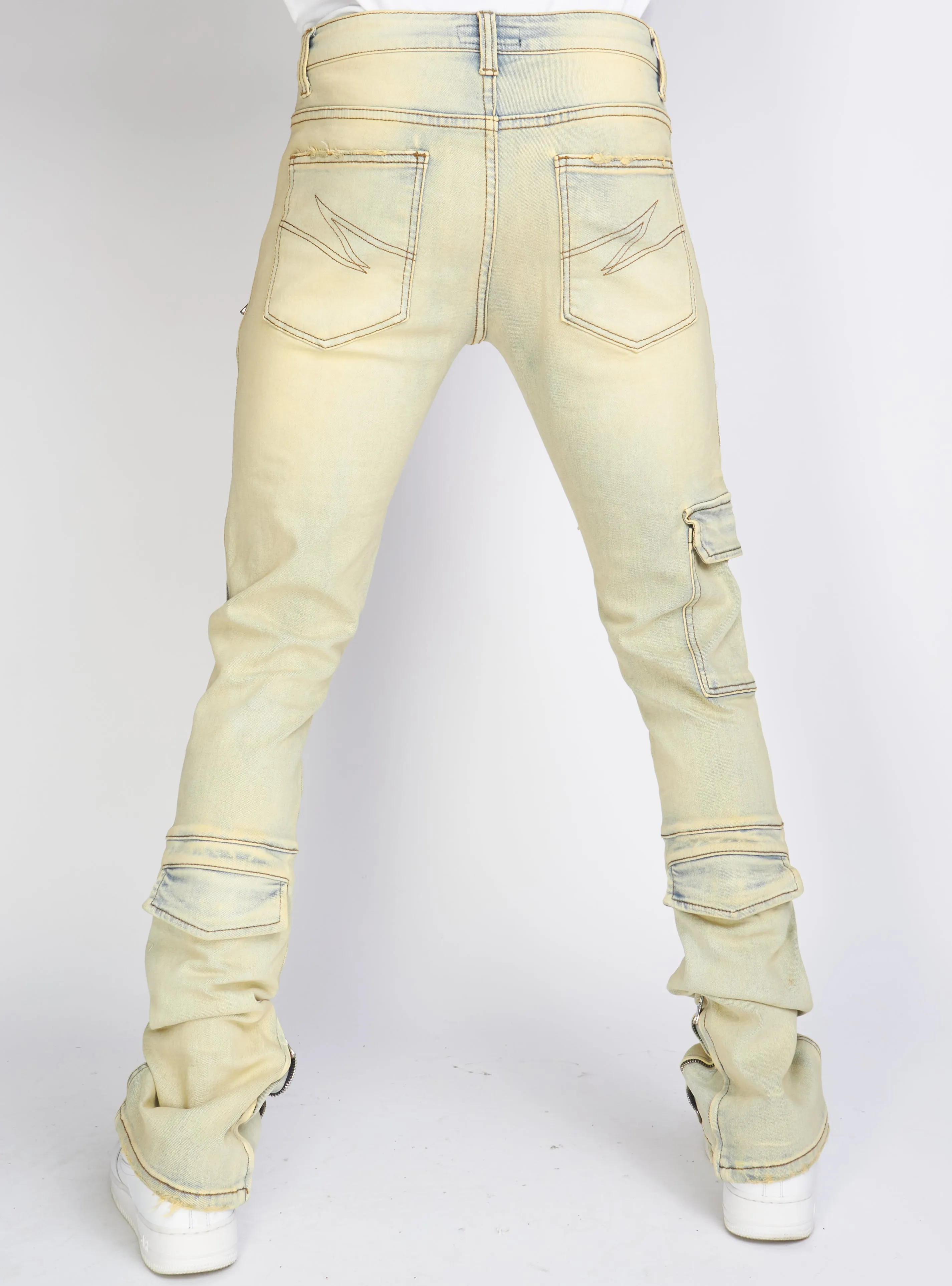Politics Jeans - Murphy - Light Sand Blast - Skinny Stacked Cargo Zip Flare - 511