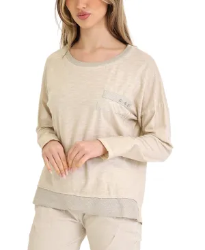 "Love Passionately" Tee w/ Trim Detail