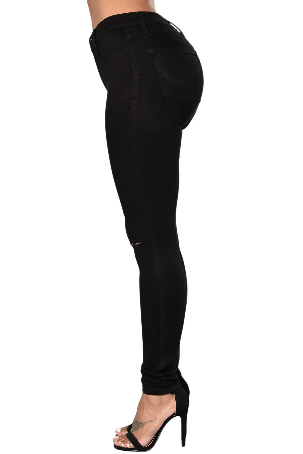 Rayla Slit Knee Denim Pants