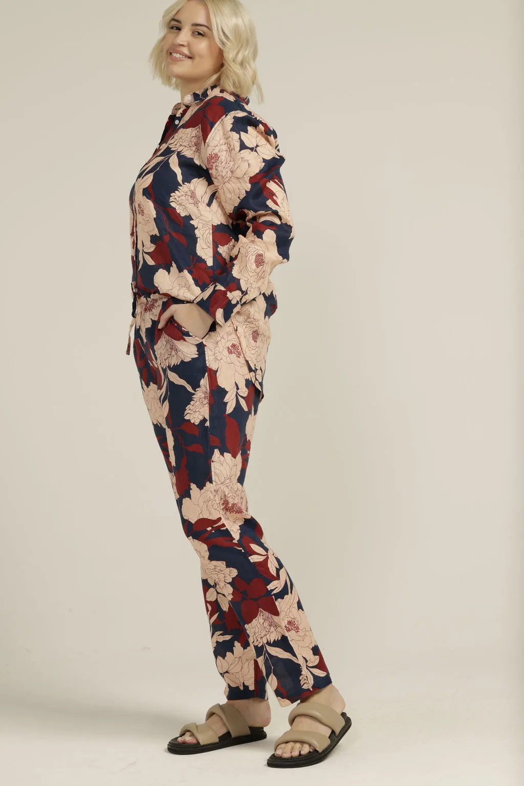 Relaxed Floral Linen Shirt