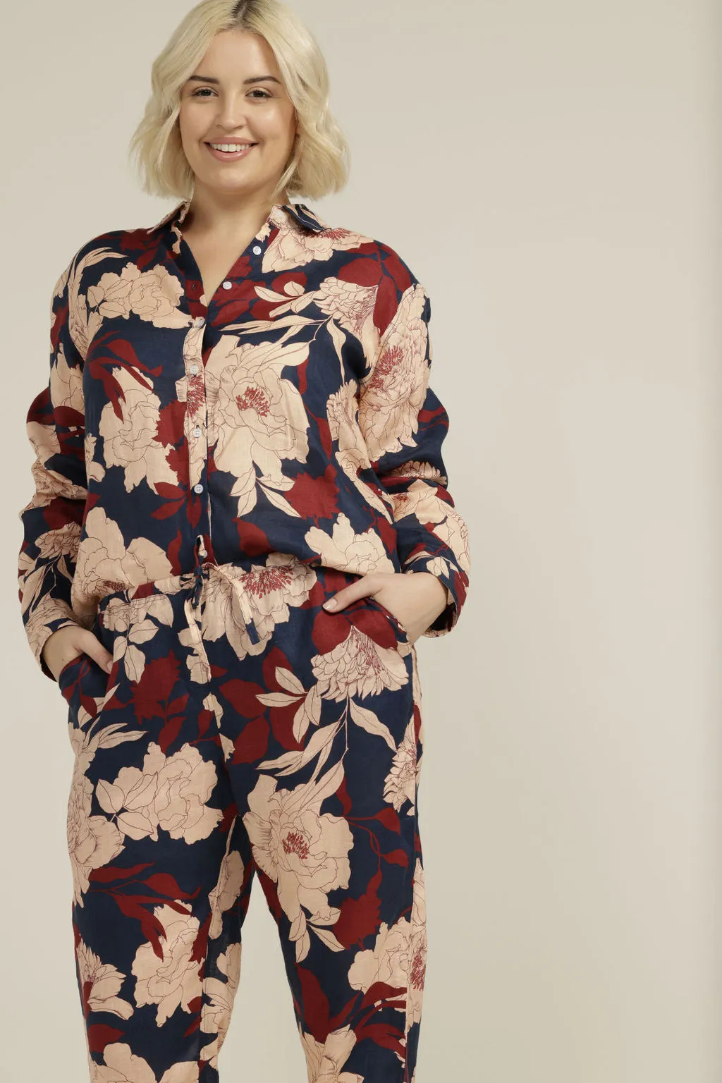 Relaxed Floral Linen Shirt