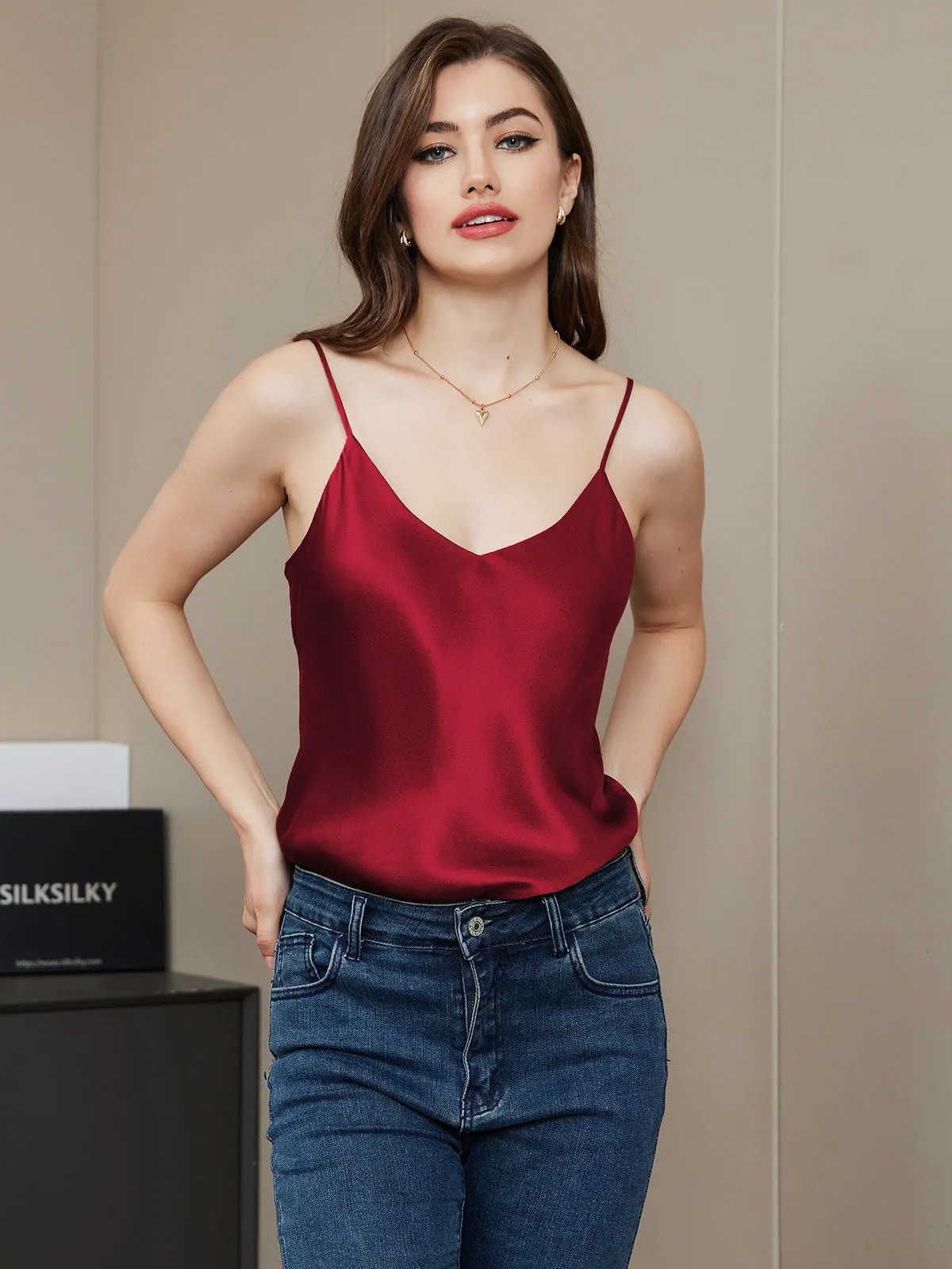 Ren Silke Spaghettistrop Camisole Top