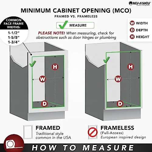Rev-A-Shelf 14" Pull Out Closet Organization Rack for Belts, Ties and Scarves, Accessories Storage Hanger with Mounting Hardware, Chrome, BRC-14CR
