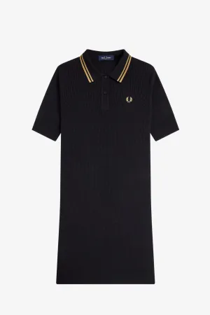 RIBBED KNITTED SHIRT DRESS