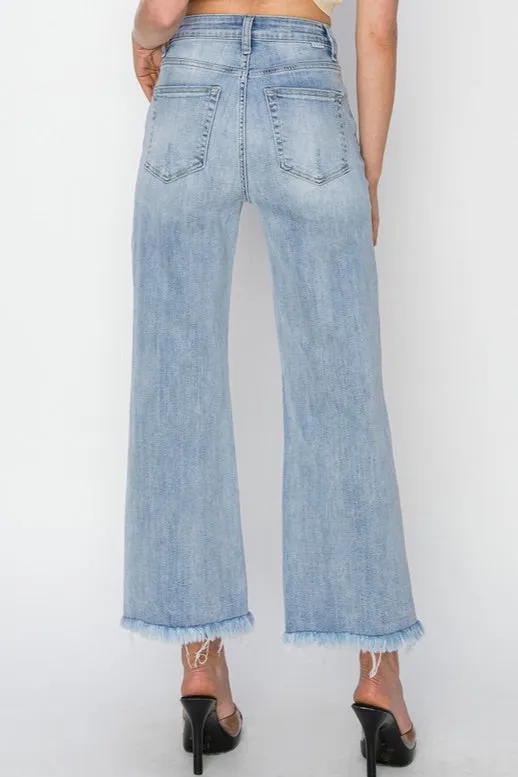 Risen Grace Crop Wide Leg Jeans