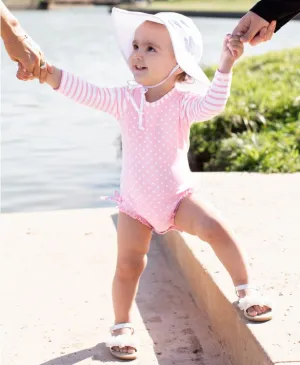 RuffleButts | White Sun Protective Hat