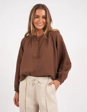 Sardinia Blouse - Chocolate
