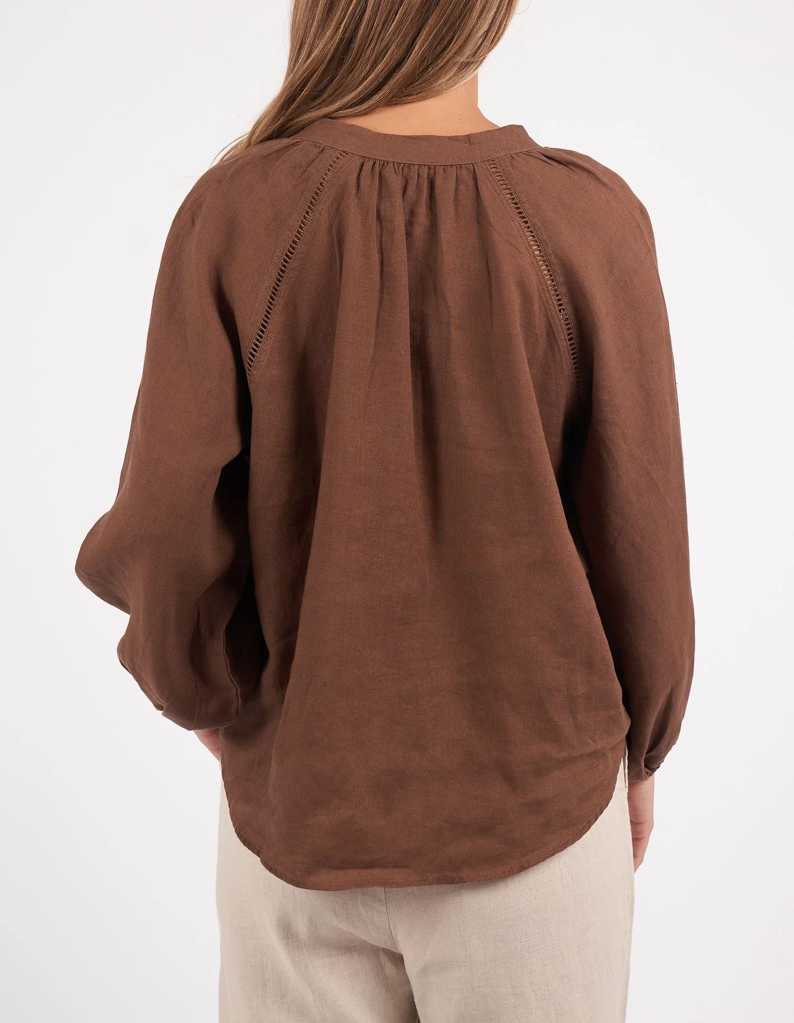 Sardinia Blouse - Chocolate