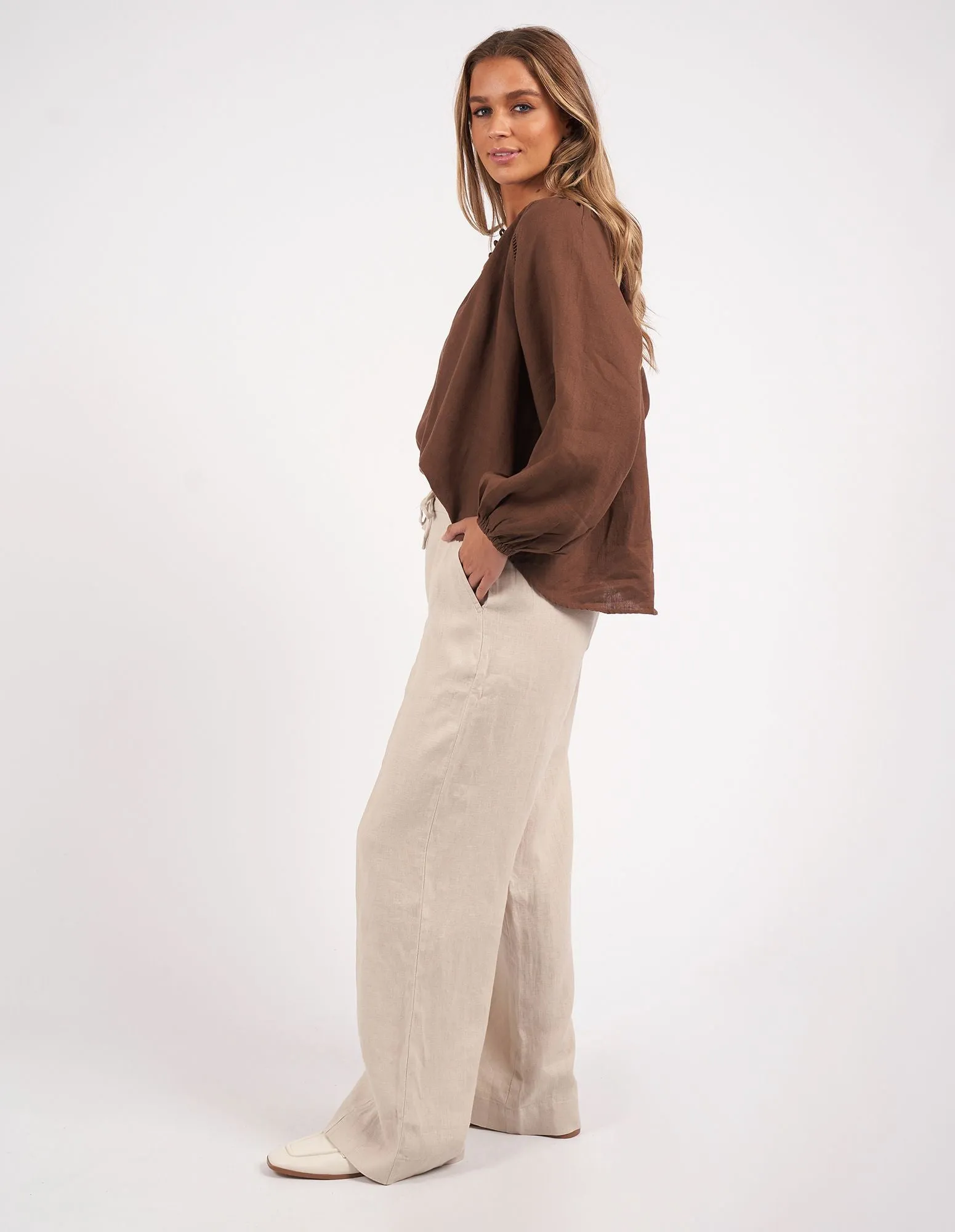 Sardinia Blouse - Chocolate