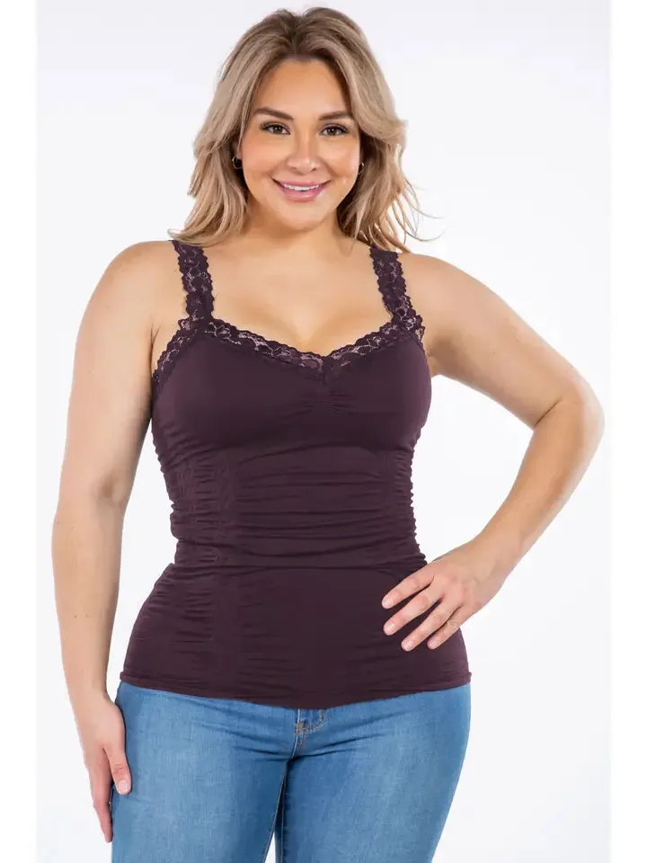 Seamless Laced Corset Camisole in Plum Perfect by M. Rena
