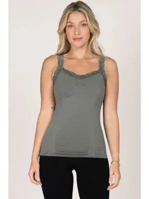 Seamless Laced Corset Camisole in Sage Leaf by M. Rena