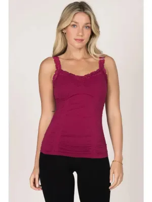 Seamless Laced Corset Camisole in Viva Magenta by M. Rena