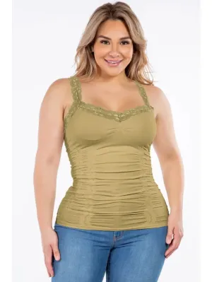 Seamless Laced Corset Camisole in Wasabi by M. Rena