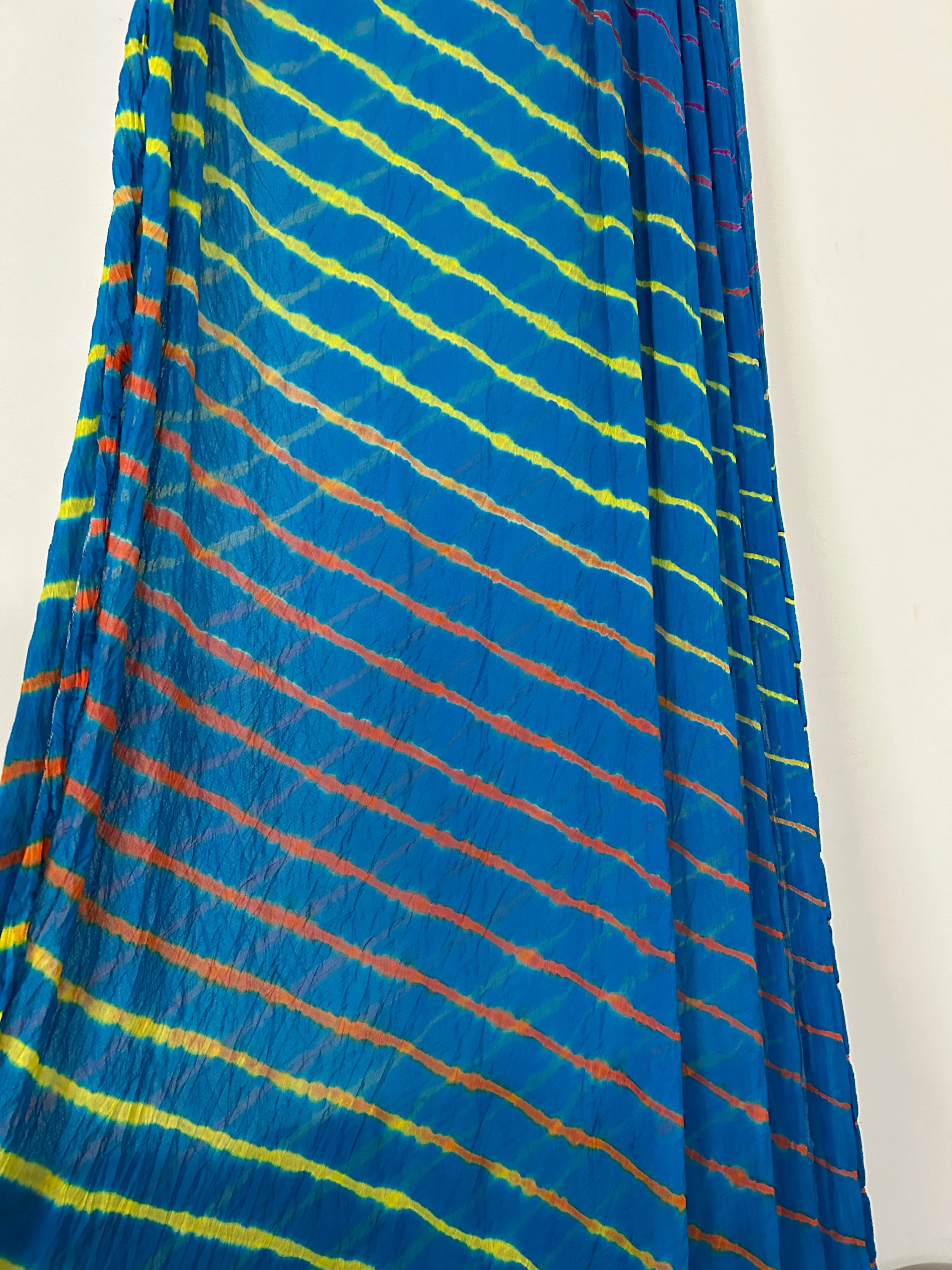 Semi chiffon Lehariya saree