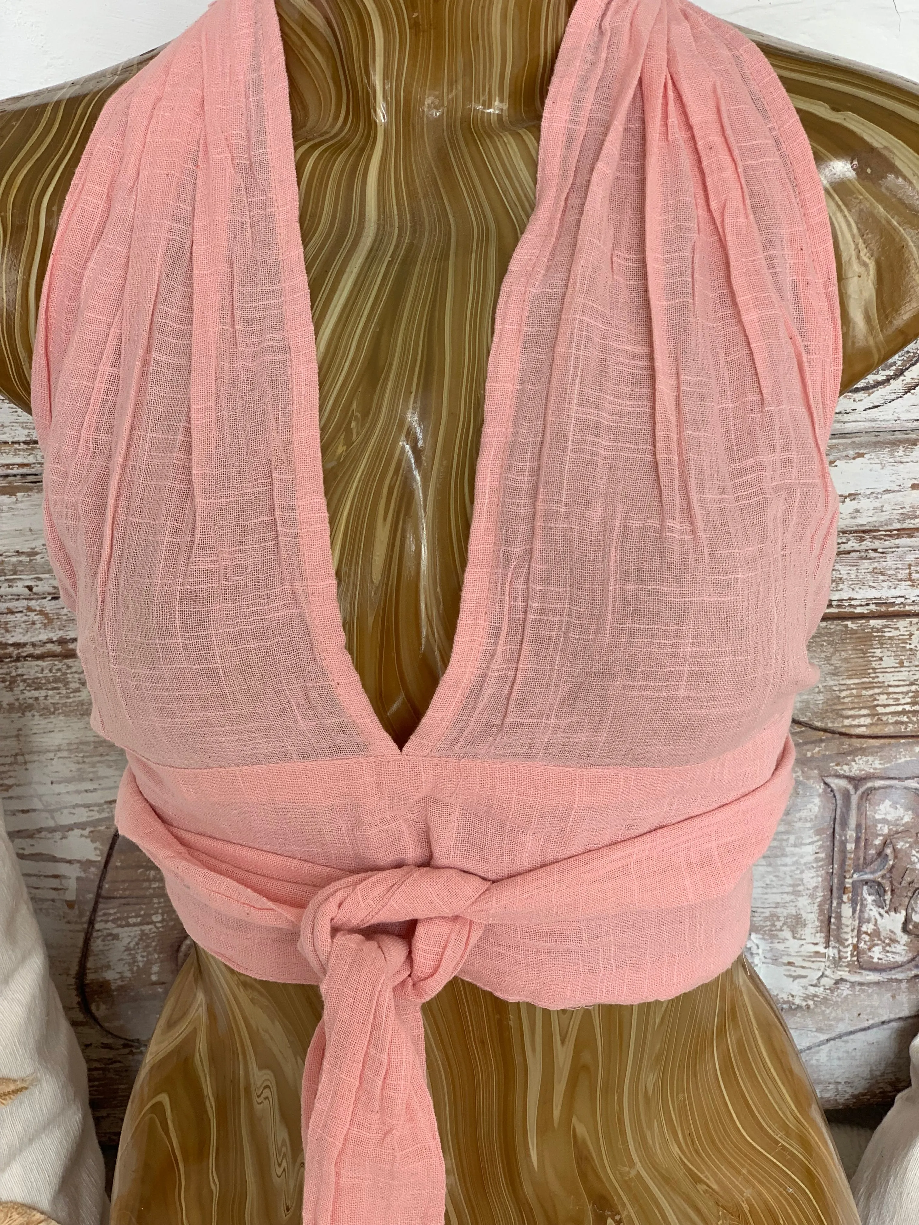 Sexy linen 🦋 top -Rosa