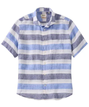Short-Sleeve Horizontal Summer Stripe Sport Shirt