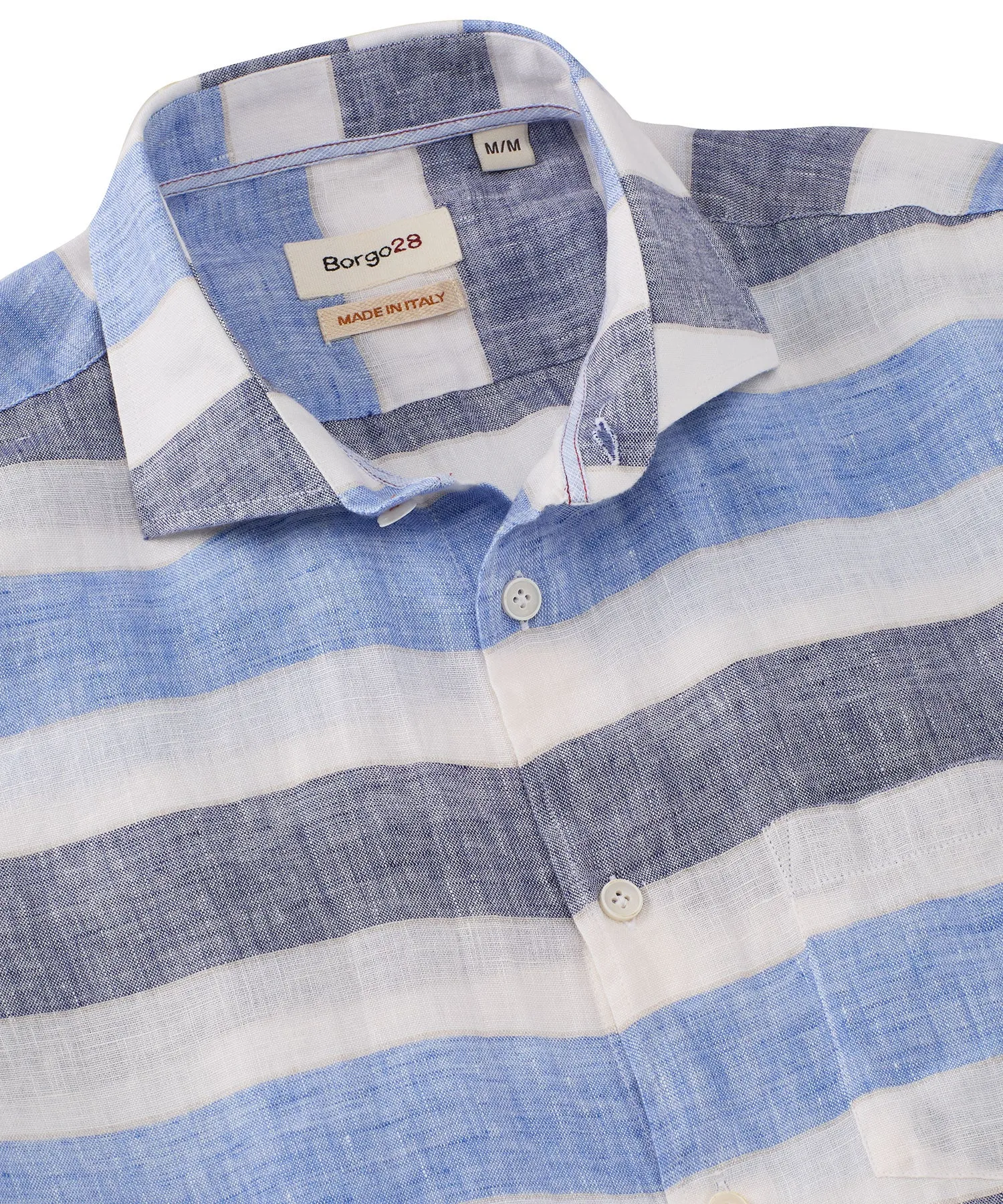 Short-Sleeve Horizontal Summer Stripe Sport Shirt