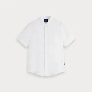 Short Sleeve Linen Shirt (White)