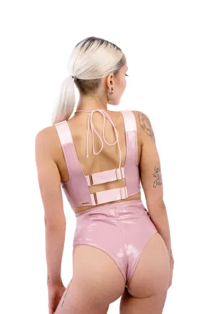 Sinner Vinyl High Waist Shorts PINK