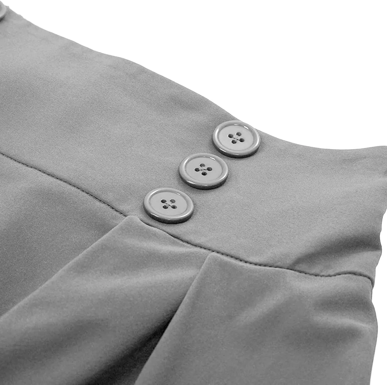 Skirts for Women 2024 Loose Hem Half Length Pleated Skirt Elastic Waist Flowy a Line Long Skirts with Buttons