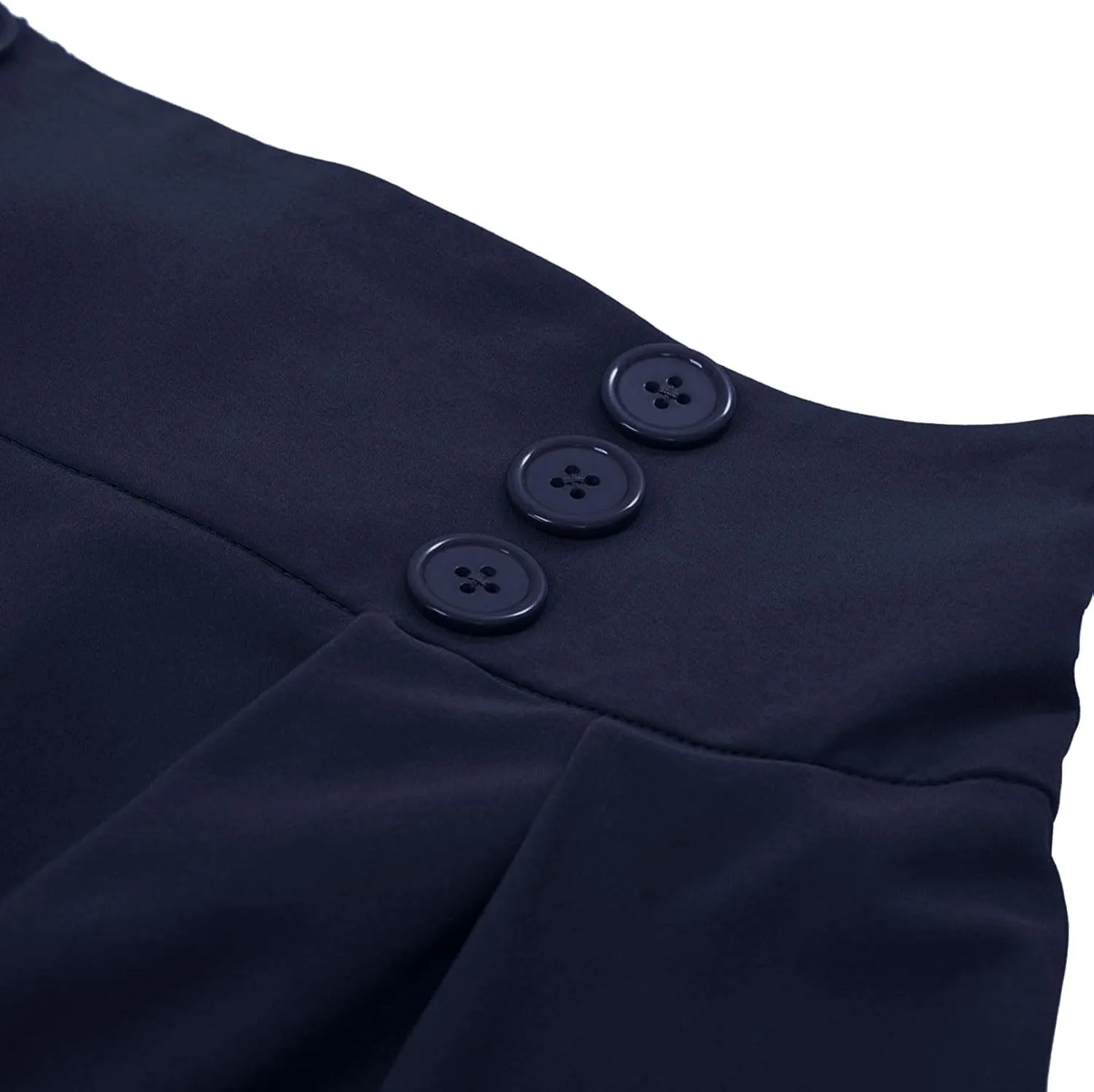 Skirts for Women 2024 Loose Hem Half Length Pleated Skirt Elastic Waist Flowy a Line Long Skirts with Buttons