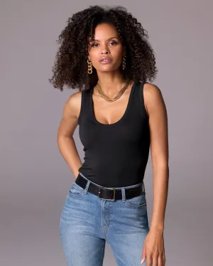 So Effortless Scoop-Neck Tank Top Black