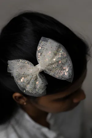 Sparkling Sequin Tulle Bow Hair Clip