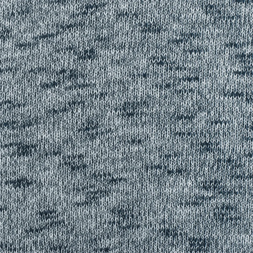 Steel Blue-White Slub-Like Texture Stretch Jersey Knit Fabric
