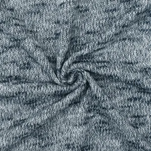 Steel Blue-White Slub-Like Texture Stretch Jersey Knit Fabric