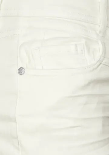 STREET ONE<BR>
Casual Fit Denim Culotte Trousers<BR>
Ecru White<BR>