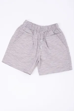 Stylish Grey Cotton Boys Dress Shorts