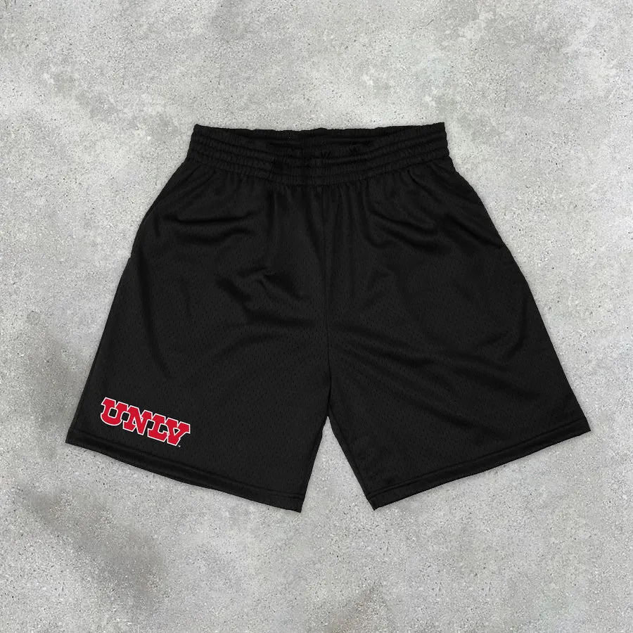 Stylish Letter Print Mesh Track Shorts