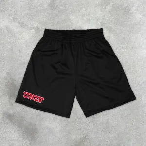Stylish Letter Print Mesh Track Shorts