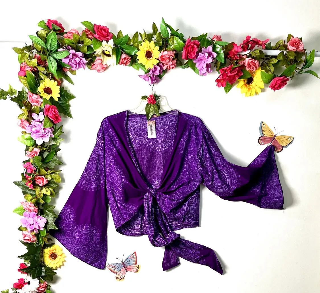 Thai Bell-Sleeve Wrap Top