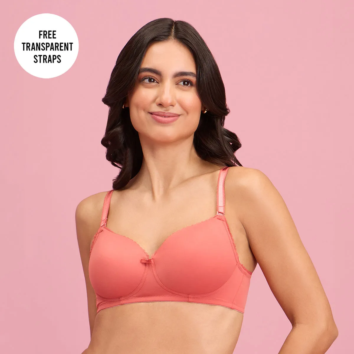 The Sweetheart Neckline Wireless Bra-NYB290-CARROT
