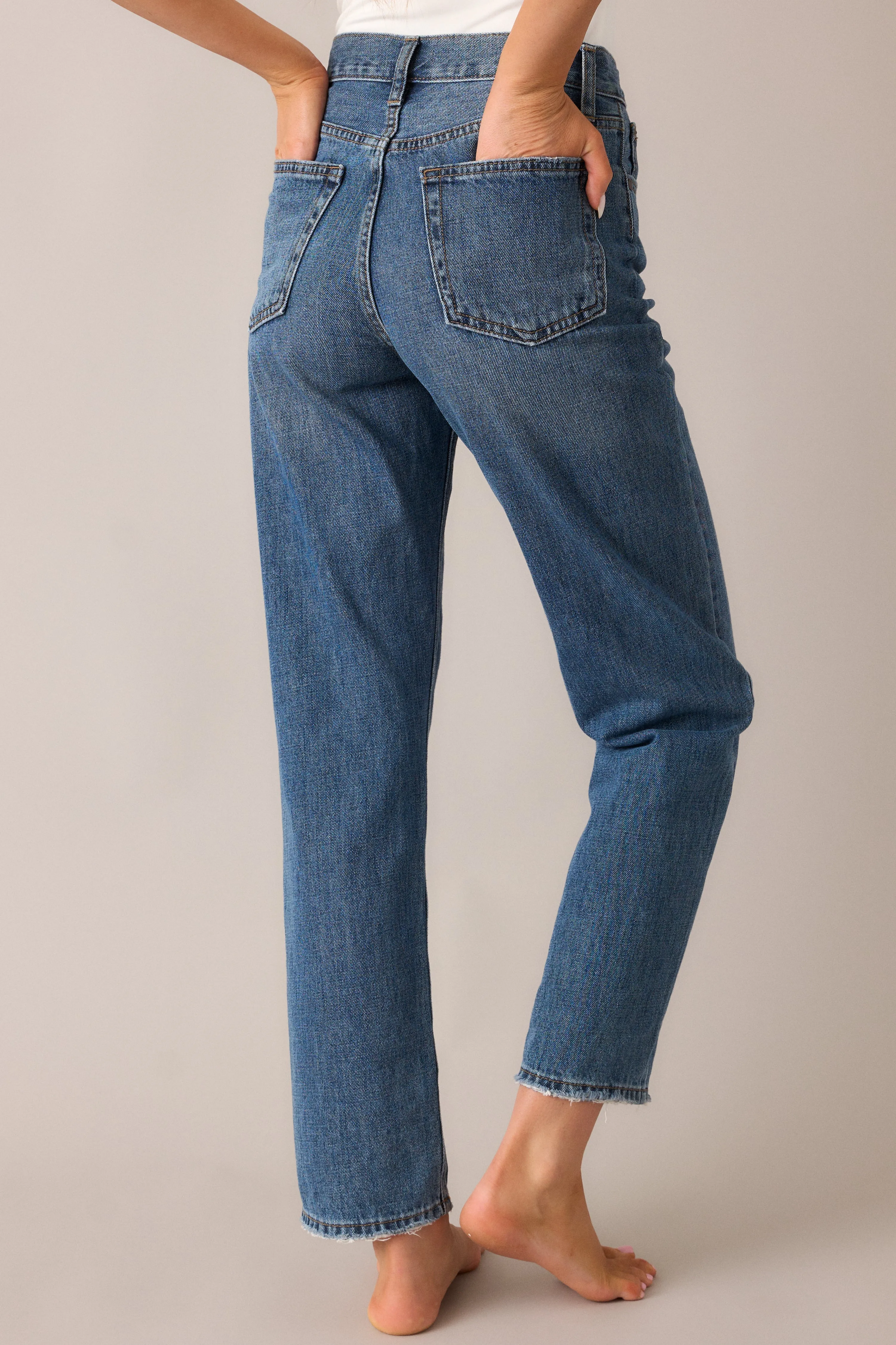 Time To Evolve Medium Wash Classic Straight Leg Jeans