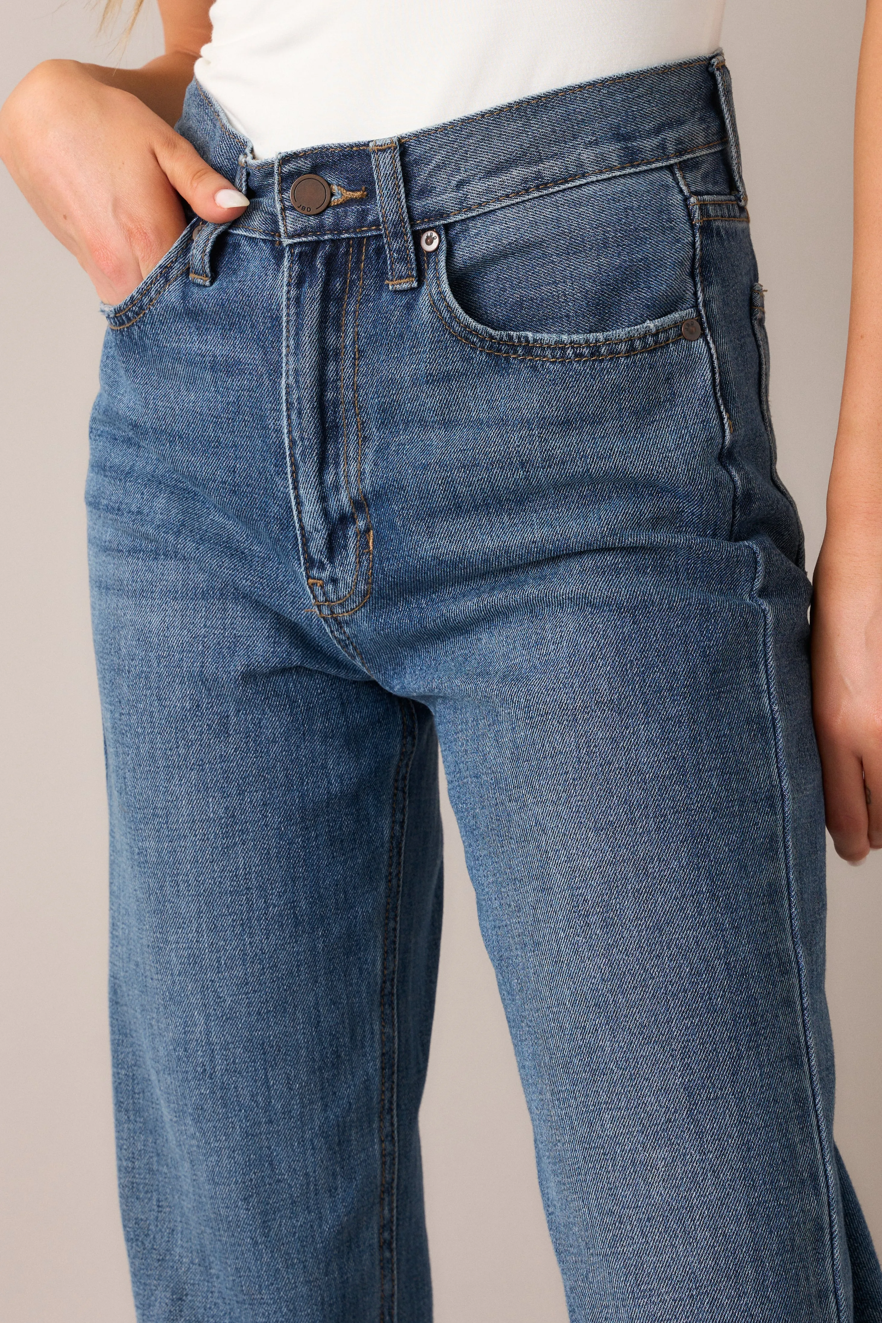 Time To Evolve Medium Wash Classic Straight Leg Jeans