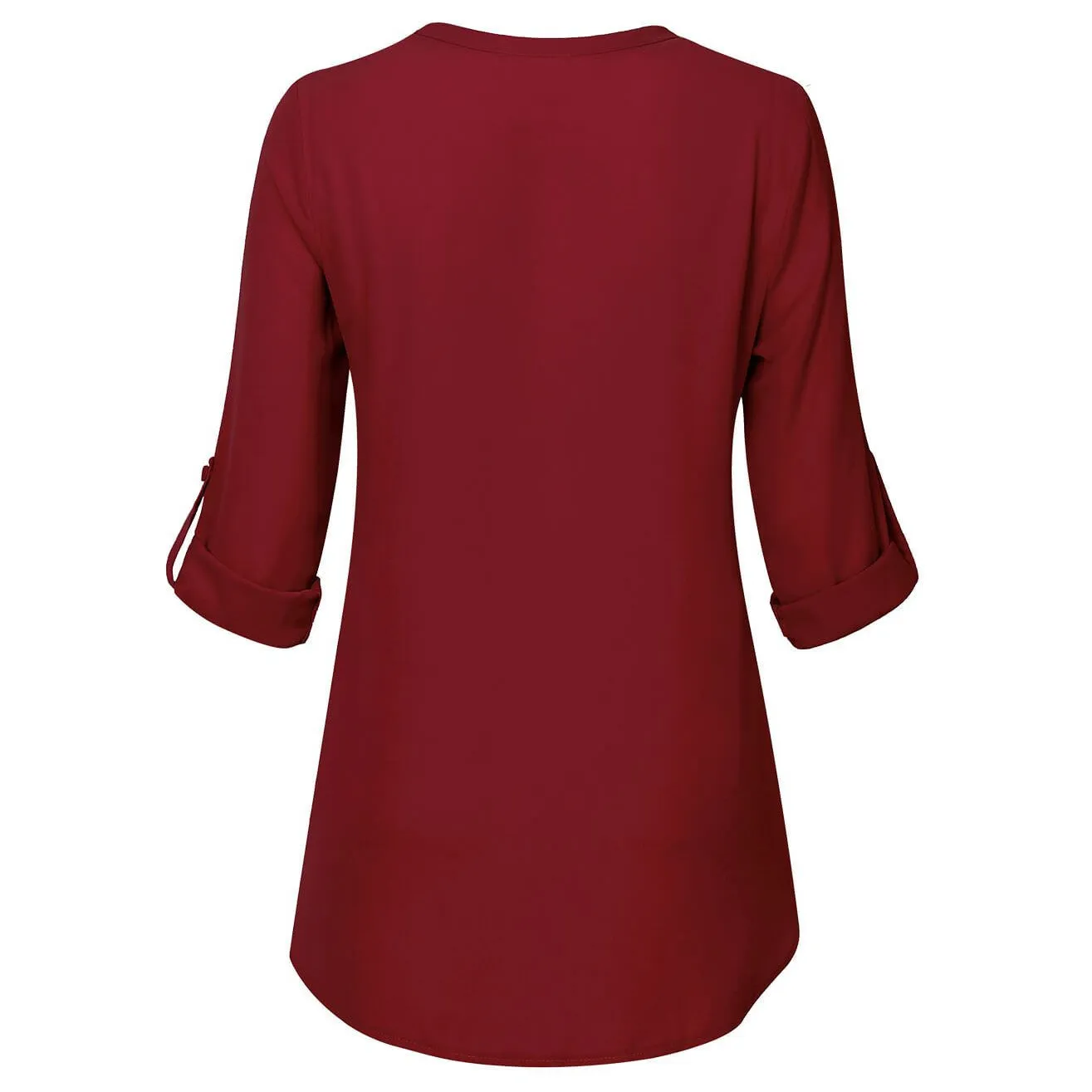 Timeson Cuffed Sleeve Chiffon Blouse