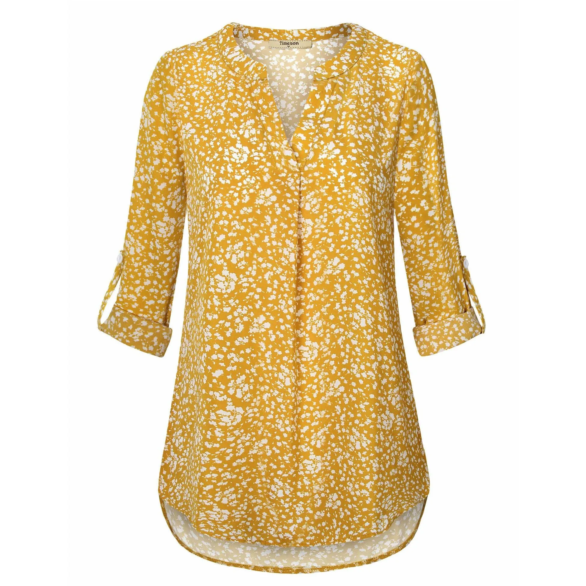 Timeson Cuffed Sleeve Chiffon Blouse